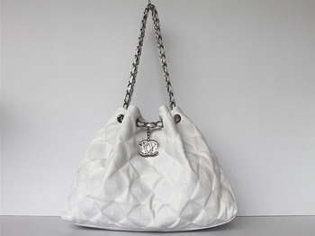 7A Discount Chanel Cambon Quilted Lambskin Shoulder Bag 46981 White